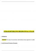 StraighterLine BIO250 Final Exam Study Guide with Questions & 100&percnt; Correct Answers