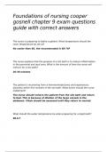 Foundations of nursing cooper gosnell chapter 9 exam questions guide with correct answers