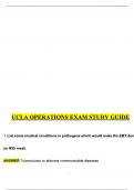 UCLA OPERATIONS EXAM STUDY GUIDE UPDATED ACTUAL Exam Questions and CORRECT Answers