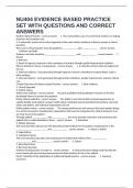 NU404 EVIDENCE BASED PRACTICE SET WITH QUESTIONS AND CORRECT ANSWERS