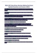 WGU C207 Data Driven Decision Making Final Exam Updated Questions and Answers