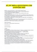 EX 397 HIPAA QUESTIONS AND ANSWERS 2025