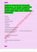 Virginia Commercial Pesticide Applicator&colon; 3a EXAM &vert;COMPLETE STUDY GUIDE WITH DETAILED QUESTIONS AND 100&percnt; VERIFIED ANSWERS&period;
