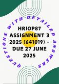 HRIOP87 Assignment 3 2025 &lpar;641019&rpar; - DUE 27 JUNE 2025