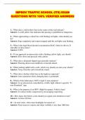 IMPROV TRAFFIC SCHOOL &lpar;ITS&rpar; EXAM QUESTIONS WITH 100&percnt; VERIFIED ANSWERS