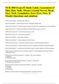 NUR 3065 Exam &num;1 Study Guide &lpar;Assessment of Skin&comma; Hair&comma; Nails&comma; Throat&comma; Cranial Nerves&comma; Head&comma; Face&comma; Neck&comma; Lymphatics&comma; Ears&comma; Eyes&comma; Nose&comma; & Mouth&rpar; Questions and solutions