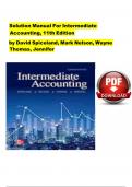 Testbank &Solution Manual For Intermediate Accounting&comma; 11th Edition by David Spiceland&comma; Mark Nelson&comma; Verified Chapters 1 - 21 & Appendix A&comma; Complete