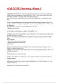AQA GCSE Chemistry - Paper 2 Exam 2025&sol;2026 Questions With Completed & Verified Solutions&period;