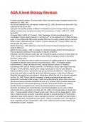 AQA A level Biology Revision Exam 2025&sol;2026 Questions With Completed & Verified Solutions&period;