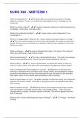 NURS 300 - MIDTERM 1 2025 QUESTIONS WITH 100&percnt; VERIFIED SOLUTIONS&comma; SCORED A&plus;