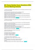 BC Owner Builder Exam Questions With Correct Marking Scheme