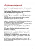 AQA biology a-level paper 2 Exam 2025&sol;2026 Questions With Completed Solutions&period;