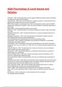 AQA Psychology A Level Issues and Debates Exam 2025&sol;2026 Questions With Completed Solutions&period;