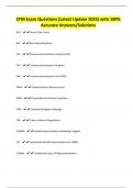 CFM Exam Questions &lpar;Latest Update 2025&rpar; with 100&percnt; Accurate Answers&sol;Solutions