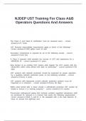 NJDEP UST Training For Class A&B Operators Questions And Answers