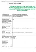AWHONN INTERMEDIATE FETAL MONITORING TEST  BANK 2025 COMPLETE EXAM WITH QUESTIONS AND  CORRECT DETAILED ANSWERS VERIFIED ANSWERS  ALREADY GRADED A+