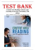Test Bank For Content Area Reading Literacy and Learning Across the Curriculum 13th Edition By Richard Vacca&comma; Chapters 1-11