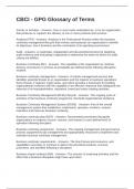 CBCI - GPG Glossary of Terms Exam Questions and Correct Answers