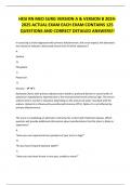 HESI RN MED SURG VERSION A & VERSION B 2024- 2025 ACTUAL EXAM EACH EXAM CONTAINS 125 QUESTIONS AND CORRECT DETAILED ANSWERS&excl;&excl;