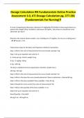Dosage Calculation RN Fundamentals Online Practice Assessment 3&period;0&comma; ATI Dosage Calculation pg&period; 277-281 &lpar;Fundamentals For Nursing&rpar;&excl;&excl;