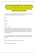 HESI RN MED SURG VERSION A & VERSION B 2024- 2025 &vert; HESI RN MED SURG Version A & B 2025-2026 Actual Exams Questions & Answers with Correct Detailed Rationales&vert; 2025&excl;&excl;