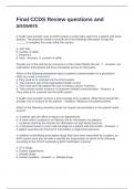 Final CCDS Review Questions and Correct Answers 