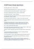 CCHP Exam Study Questions and Correct Verified Answers 