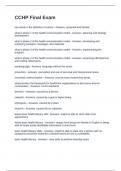 CCHP Final Exam Questions and 100&percnt; Correct Answers