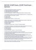 NCCHC CCHP Exam&comma; CCHP Final Exam Questions and 100&percnt; Correct Answers 