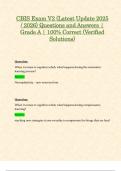 CBIS Exam V2 &lpar;Latest Update 2025 &sol; 2026&rpar; Questions and Answers &vert; Grade A &vert; 100&percnt; Correct &lpar;Verified Solutions&rpar;