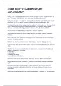 CCHT CERTIFICATION STUDY EXAMINATION Questions and 100&percnt; Correct Answers 