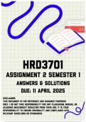 HRD3701 Assignment 2 Semester 1 Memo &vert; Due 11 April 2025