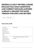 GEORGIA CLASS F DRIVERS LICENSE EXAM&sol;ACTUAL EXAM QUESTIONS AND CORRECT DETAILED ANSWERS ALREADY A GRADED TOP RATED VERSION FOR &vert;NEW AND REVISED