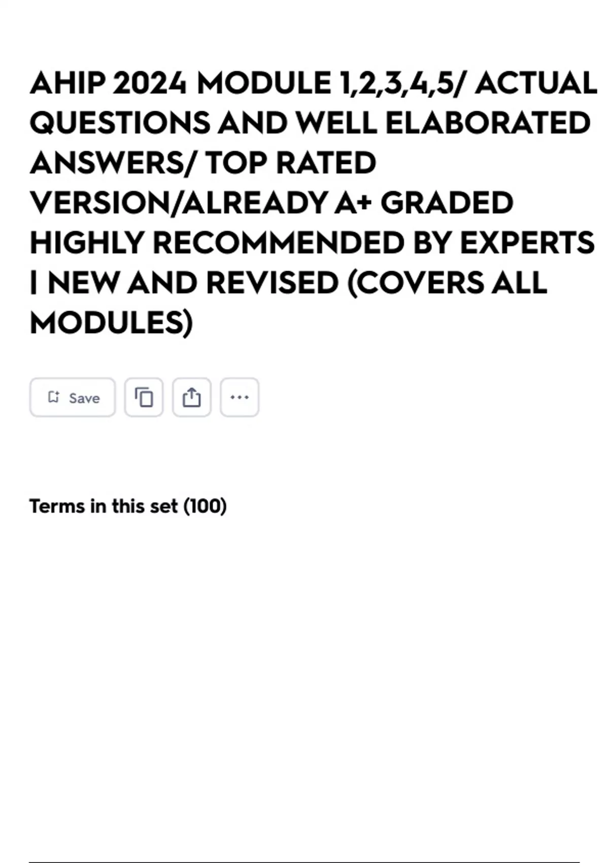 AHIP 2024 MODULE 1,2,3,4,5/ ACTUAL QUESTIONS AND WELL ELABORATED ...