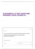 IB BUSINESS 4&period;5 TEST GUIDE AND ANSWERS &lpar;2025&rpar; SCORED A&plus;
