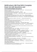 NURS pharm 180 Final WCU Complete Exam set with Questions and correct&sol;verified Answers