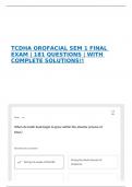 TCDHA OROFACIAL SEM 1 FINAL EXAM &vert; 181 QUESTIONS &vert; WITH COMPLETE SOLUTIONS&excl;&excl;