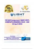 CIC2601 Assignment 1 QUIZ (100% COMPLETE ANSWERS) 2025 - DUE 24 April 2025; 100% trusted, comprehensive and complete reliable solution with clear explanation