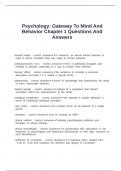 Psychology&colon; Gateway To Mind And Behavior Chapter 1 Questions And Answers