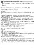 CANCER REGISTRY MANAGEMENT PREP FOR ODS 2024 &vert;314 QUESTIONS&vert; WITH COMPLETE SOLUTIONS&excl;&excl;