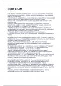 CCHT EXAM With Questions and 100&percnt; Correct Answers 