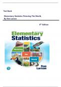Test Bank For Elementary Statistics Picturing the World&comma; 8th Edition by Ron Larson&vert;&vert; LATEST EDITION