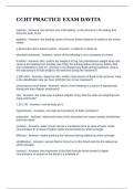 CCHT PRACTICE EXAM Questions and Correct Answers