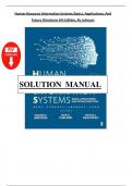 Solution Manual Human Resource Information Systems Basics&comma; Applications&comma; And Future Directions 6th Edition&comma;  By Johnson Chapter 1-15
