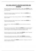 DVU FINAL EXAM PCT UPDATED QUESTIONS AND ANSWERS