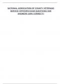 NATIONAL ASSOCIATION OF COUNTY VETERANS SERVICE OFFICERS EXAM QUESTIONS AND ANSWERS 100&percnt; CORRECT&excl;&excl;