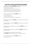 HUSH UNIT 1 UPDATED QUESTIONS AND ANSWERS