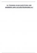 VA TRAINING EXAM QUESTIONS AND ANSWERS 100&percnt; ACCURATE&lpar;GRADED A&plus;&rpar;