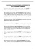 HUSH FALL FINAL EXAM STUDY GUIDE UPDATED QUESTIONS AND ANSWERS