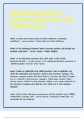 Florida Health and Life Insurance State Exam 1 with verified answers